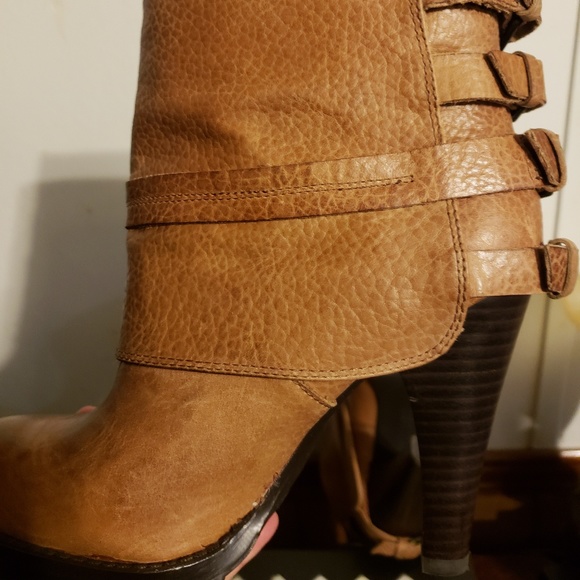 MiA leather high heel buckle boots. SIZE 7 - Picture 3 of 9